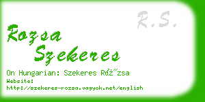 rozsa szekeres business card